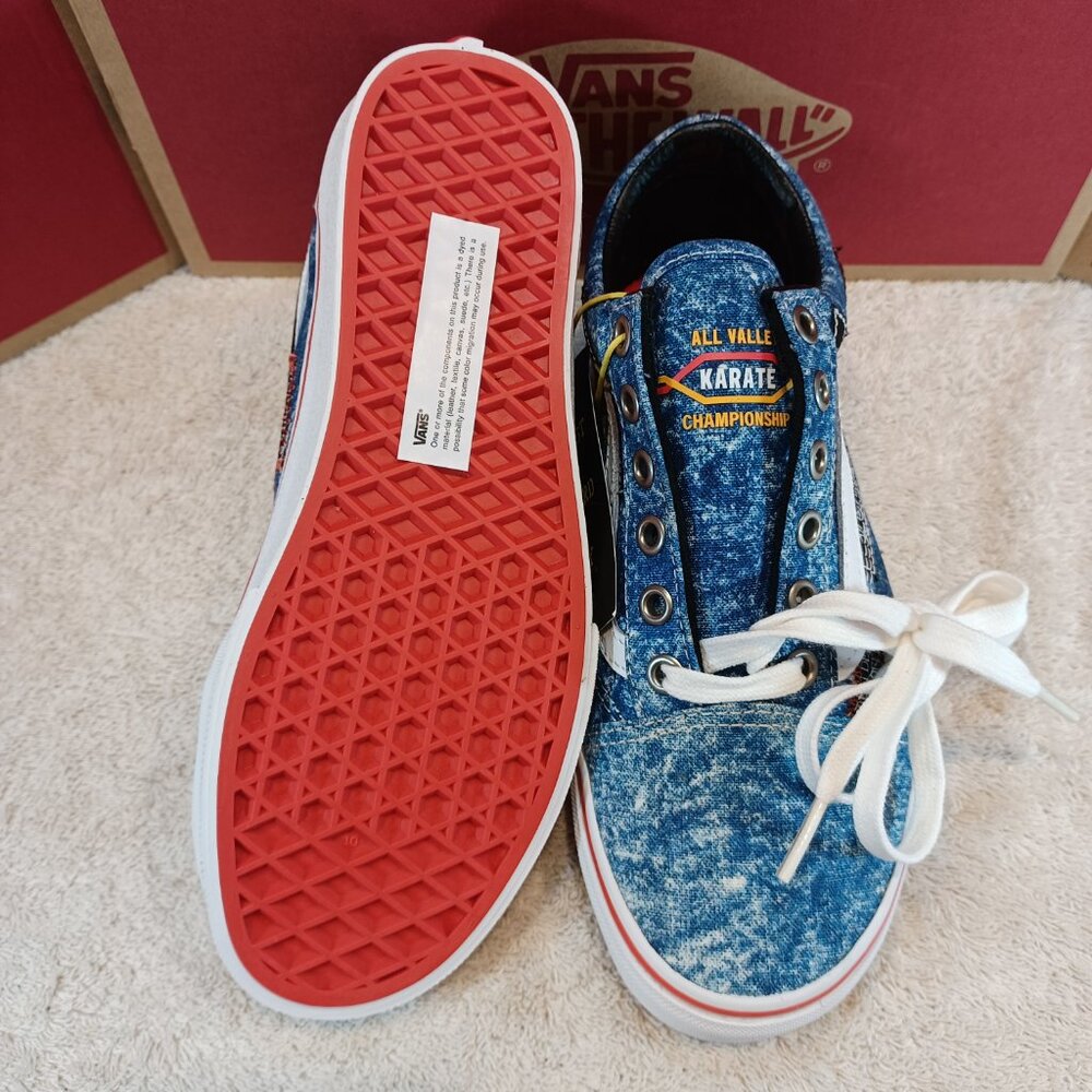 Vans X Men's 4.5/Women's 6 Cobra Kai Old Skool Denim Blue/White VN0A3WKT6GL - Picture 6 of 12